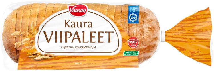 Vaasan Kauraviipaleet 500 g viipaloitu kaurasekaleipä