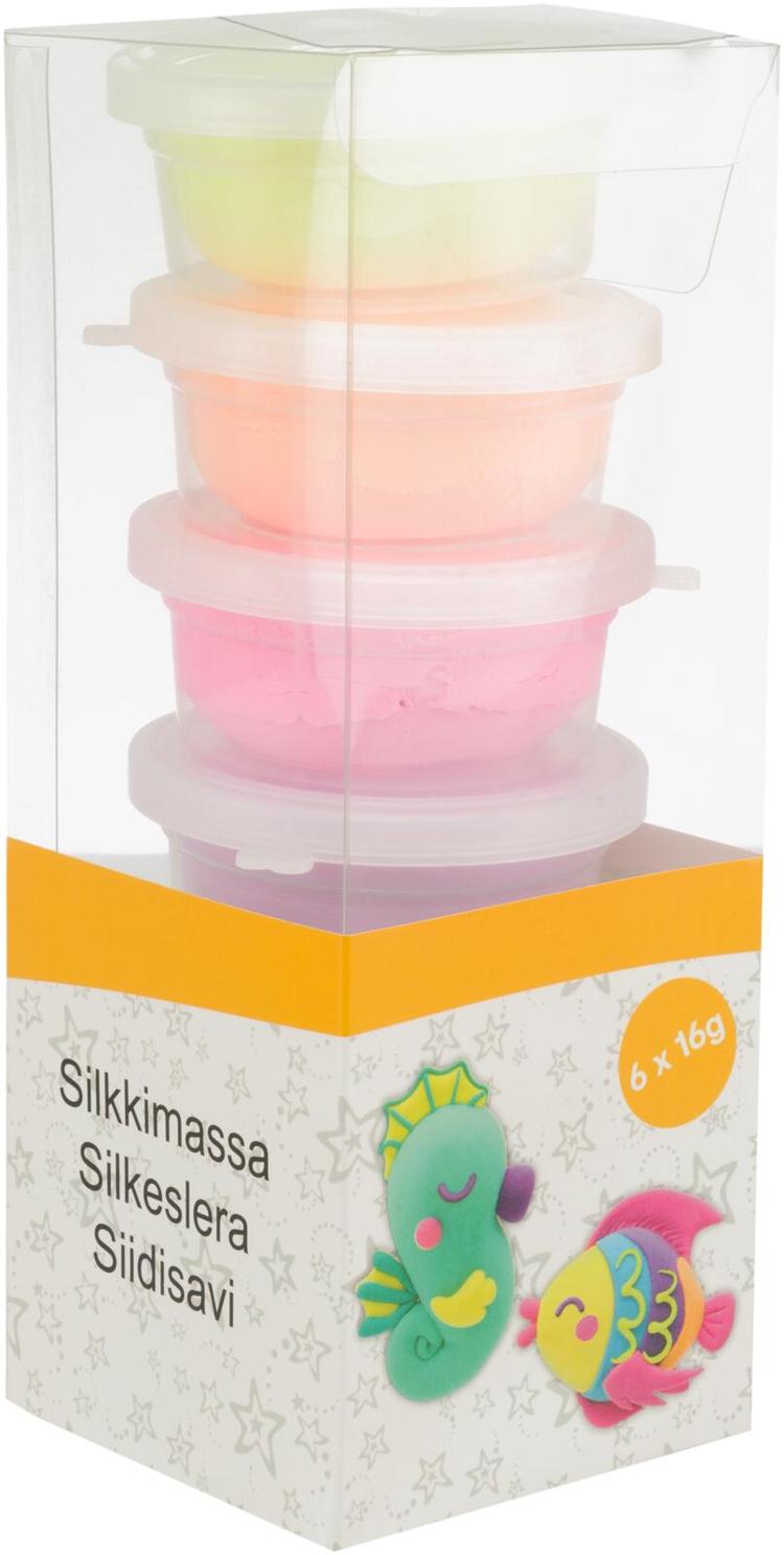 Silkkimassa 6 kpl pastellivärit