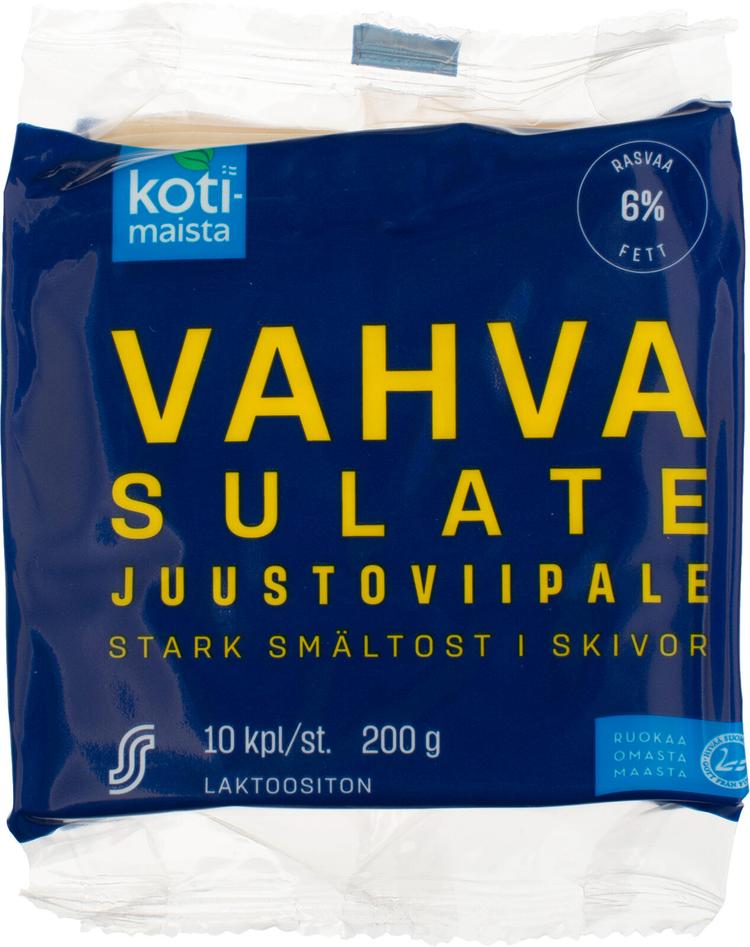 Kotimaista sulatejuustoviipale 6 % vahva 200 g