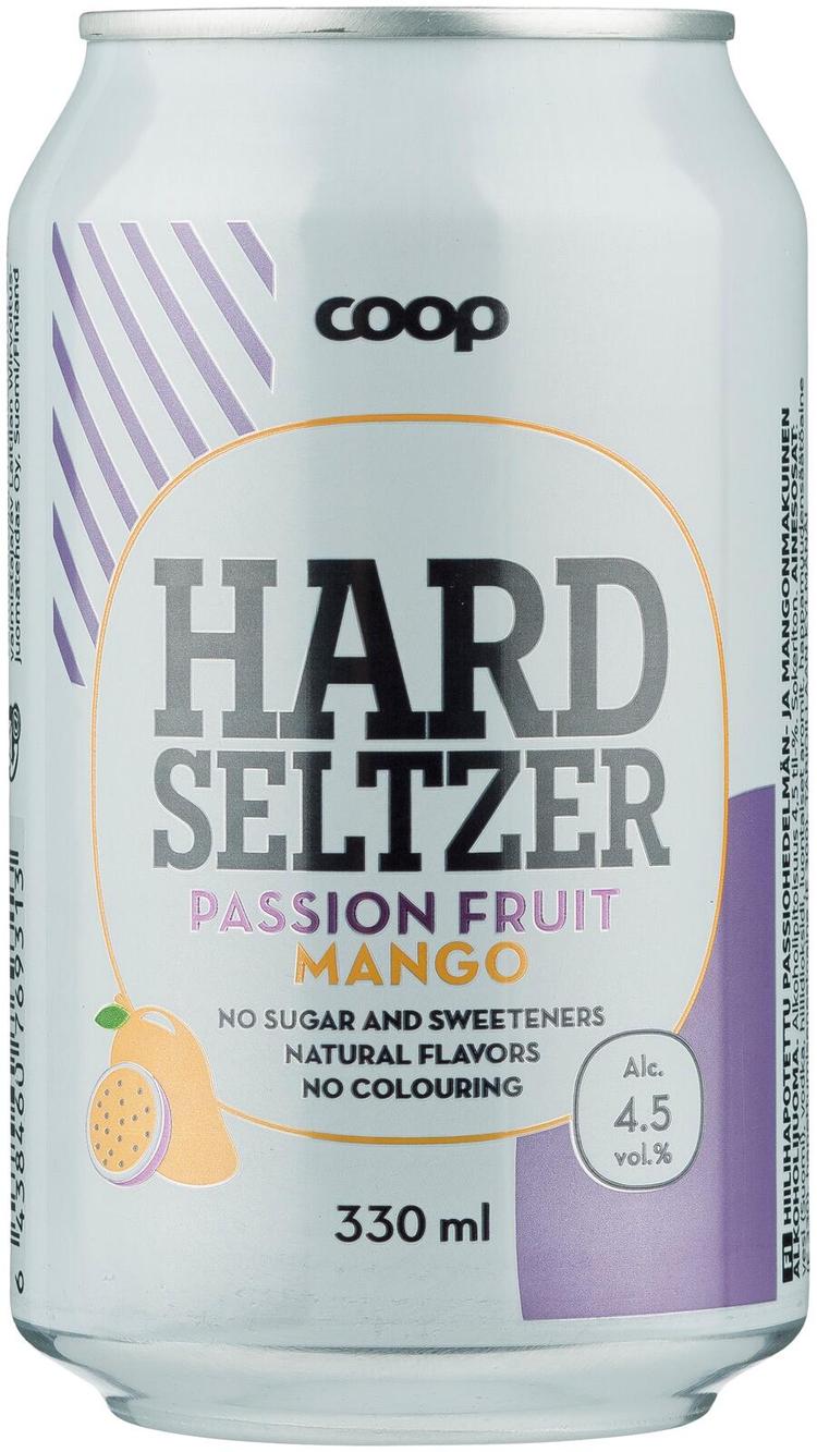 Coop Passion fruit-Mango 4,5% 330ml hard seltzer