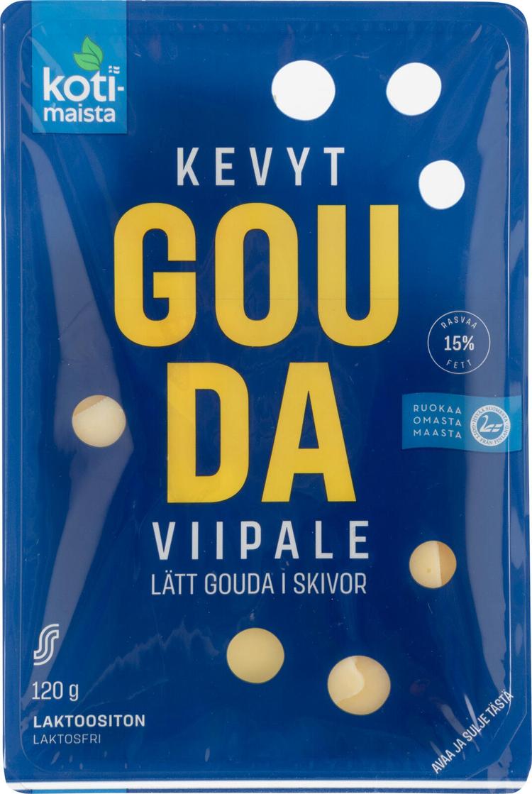 Kotimaista kevyt goudajuusto viipale 120 g