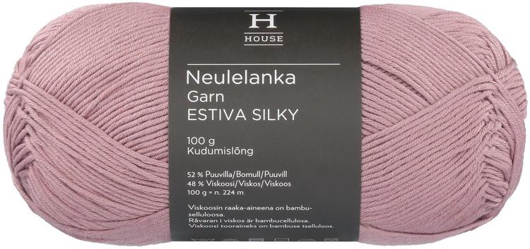 House lanka bambuviskoosi-puuvillasekoite Estiva Silky 100 g Dusty Rose 12928