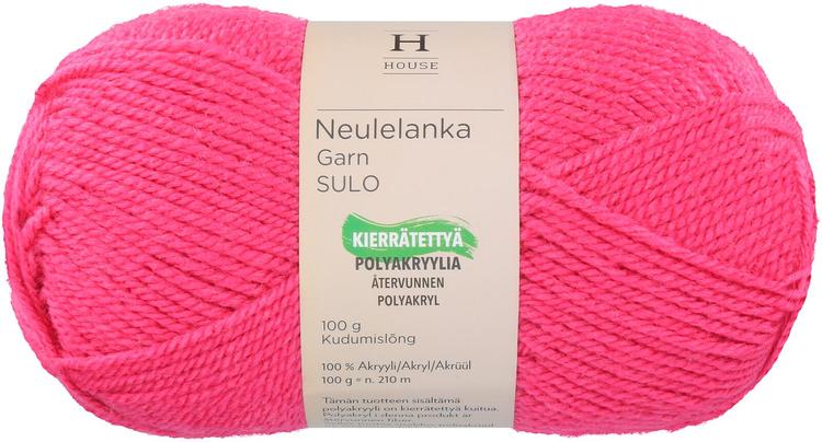 House neulelanka akryyli Sulo 100 g Rasberry Pink 10121