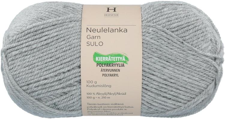 House neulelanka akryyli Sulo 100 g Light Gray Melange 195