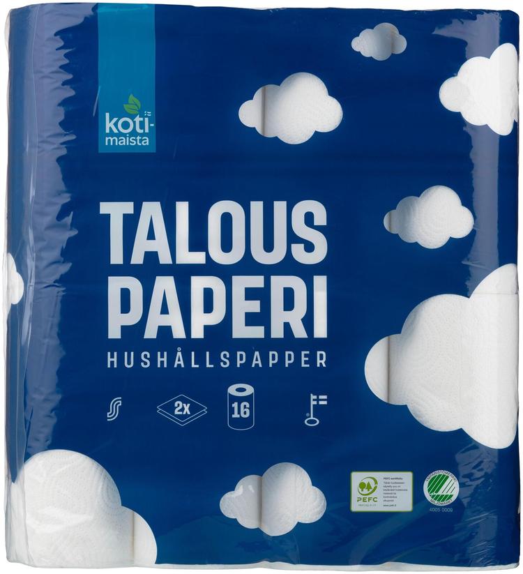 Kotimaista talouspaperi 16rl valkoinen