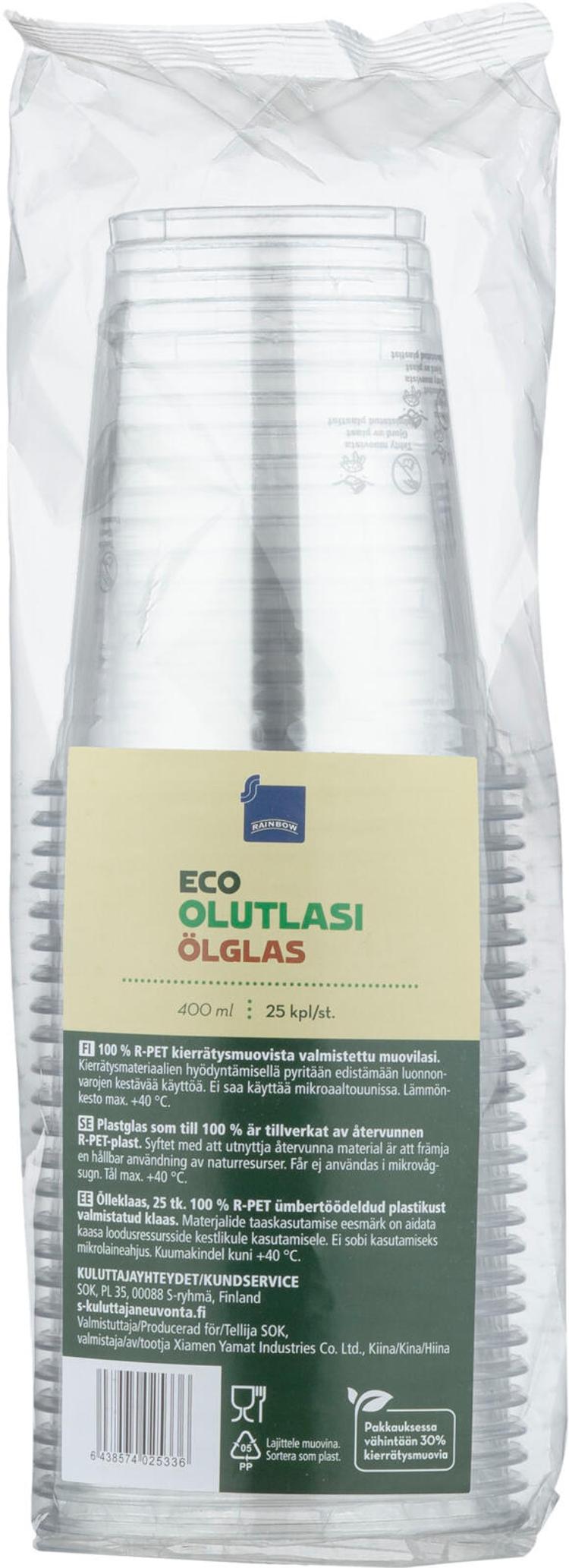 Rainbow eco olutlasi 400ml 25 kpl