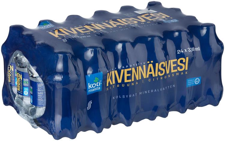 24 x Kotimaista Kivennäisvesi  Sitruuna hiilihapotettu 0,33l