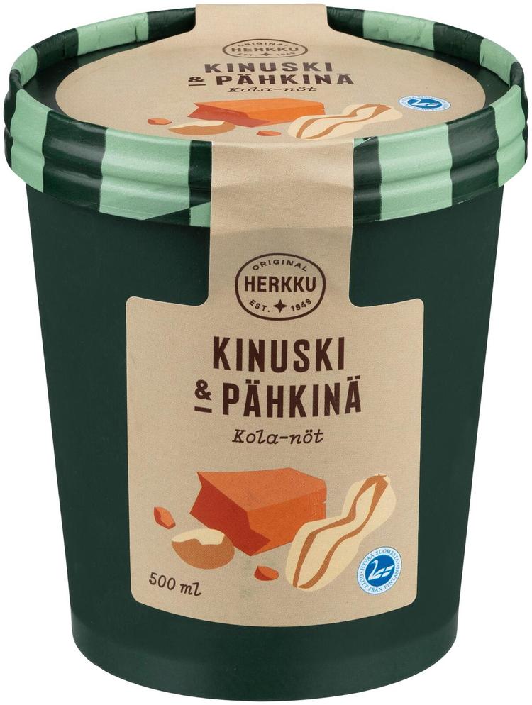 Herkku kermajäätelö kinuski-pähkinä 500 ml