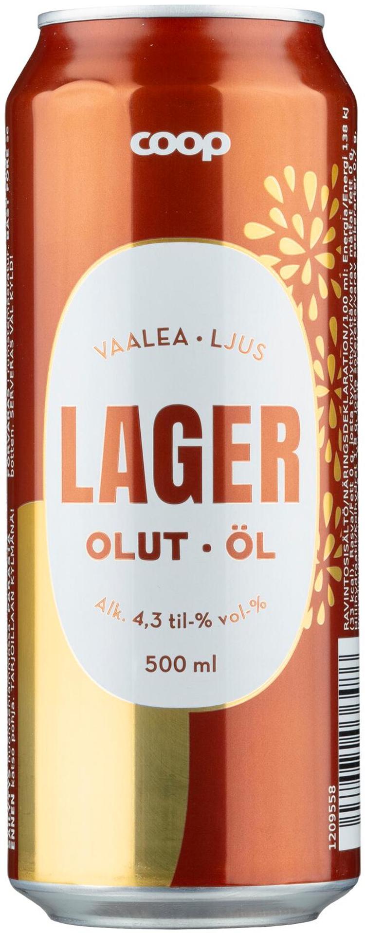 Coop Lager olut 4,3 % tölkki 0,5 l