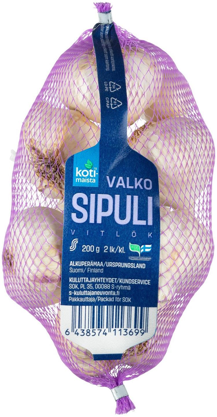 Kotimaista Valkosipuli 200g Suomi