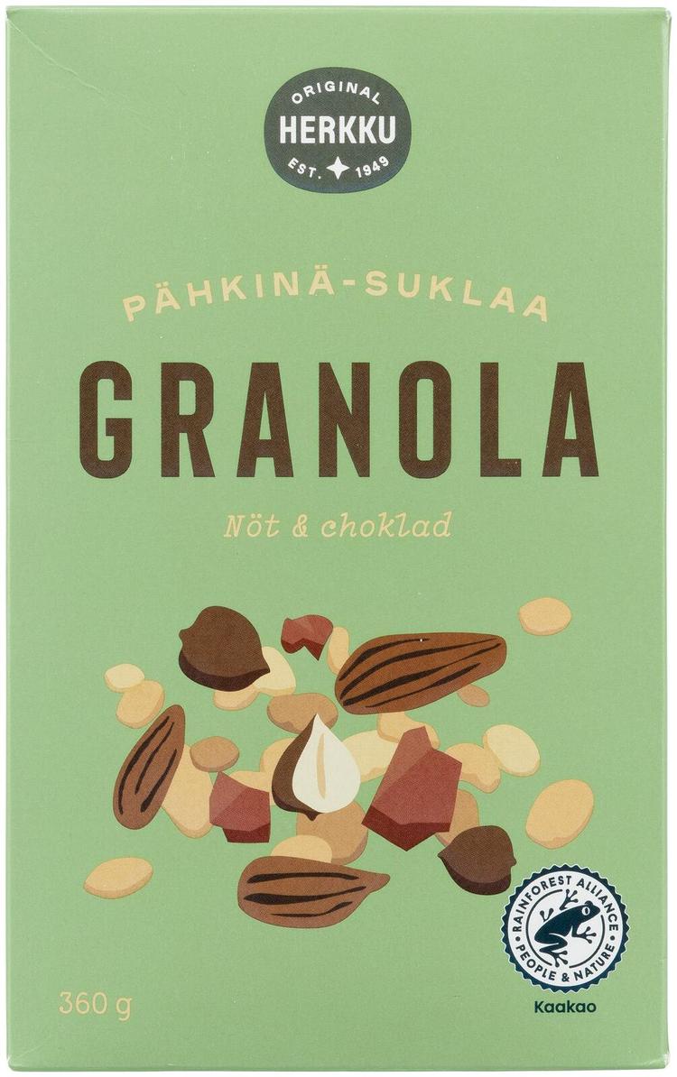 Herkku granola pähkinä-suklaa 360 g