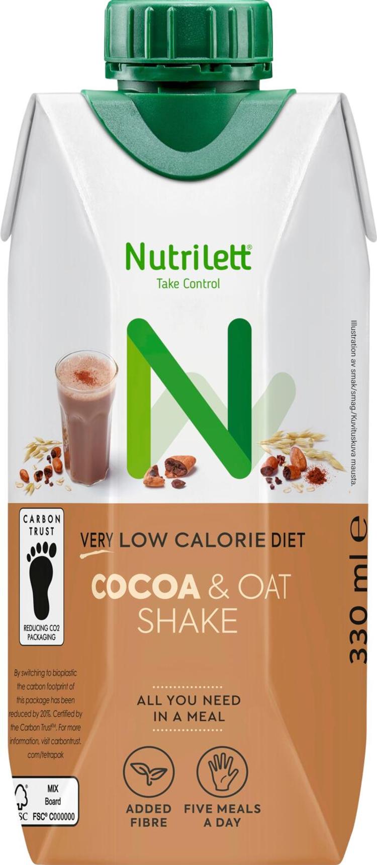 Nutrilett Cocoa & Oat vähälaktoosinen VLCD valmis kaakao&kauramaitopirtelö  330ml