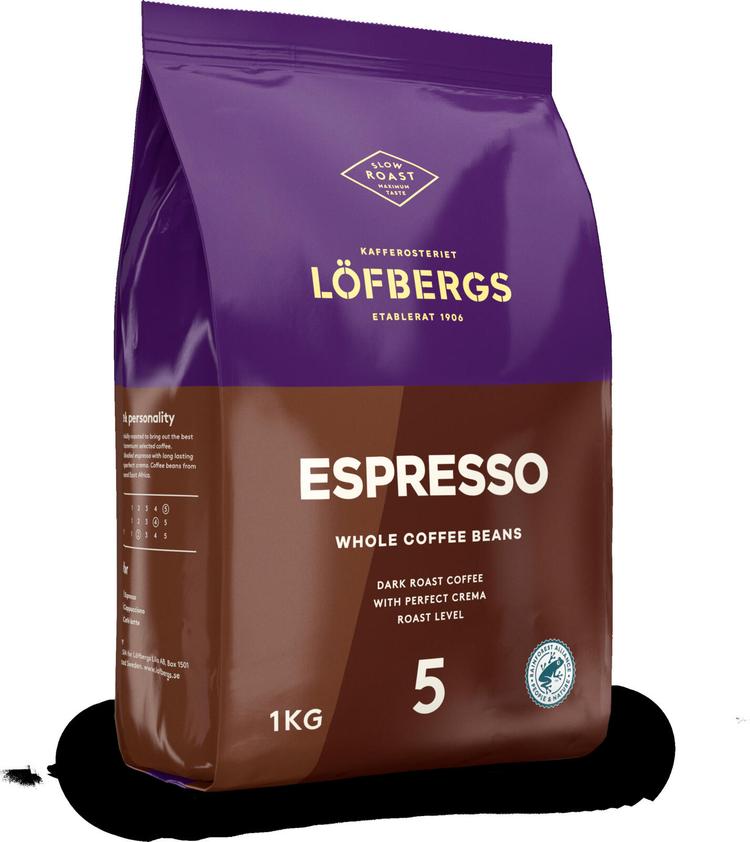 Löfbergs Espresso 1000 g Papukahvi Rainforest Alliance