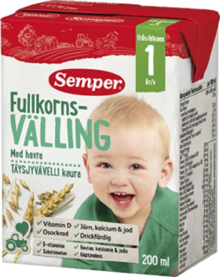 Semper Täysjyvävelli Kaura 1v käyttövalmis velli 200ml