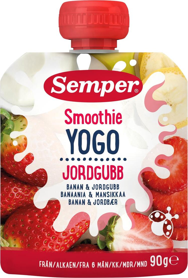 Semper Yogo Smoothie Banaani & mansikka 6kk jogurtti-hedelmäsose 90g