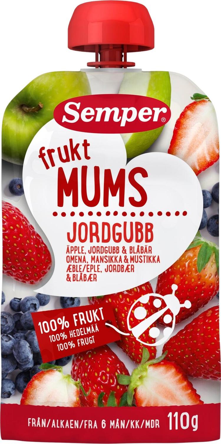 Semper Fruktmums Mansikka 6kk hedelmäsose 110g