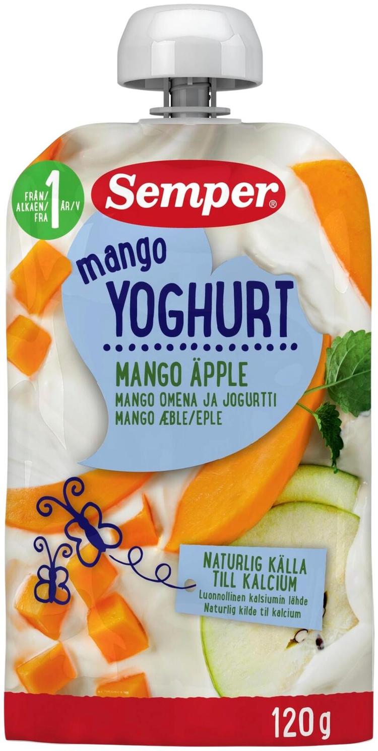 Semper Yogomums Mango Omena 12kk jogurtti hedelmäsose 120g