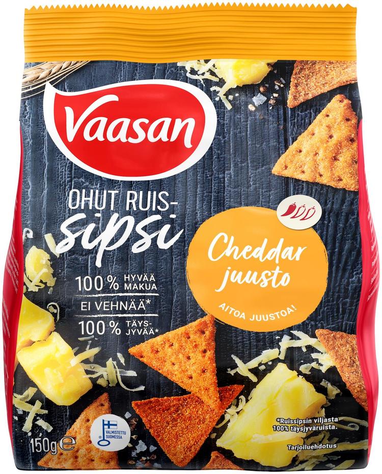 Vaasan Ruissipsi Cheddar Juusto 150g