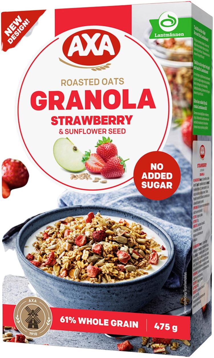 AXA Granola Mansikka & Auringonkukansiemenet 475g