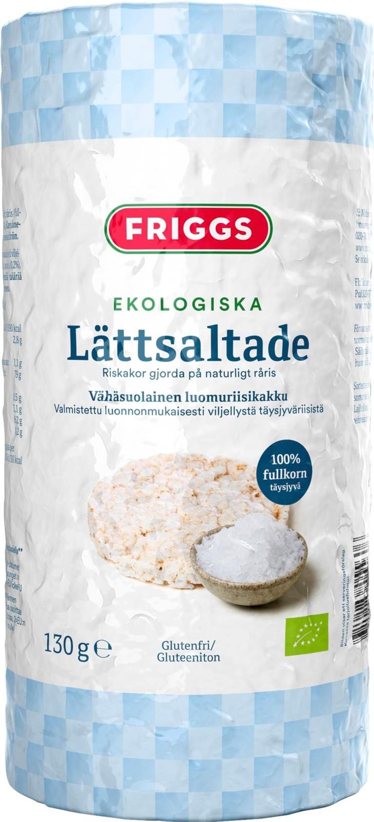 Friggs Vähäsuolainen Gluteeniton Luomuriisikakku 130g