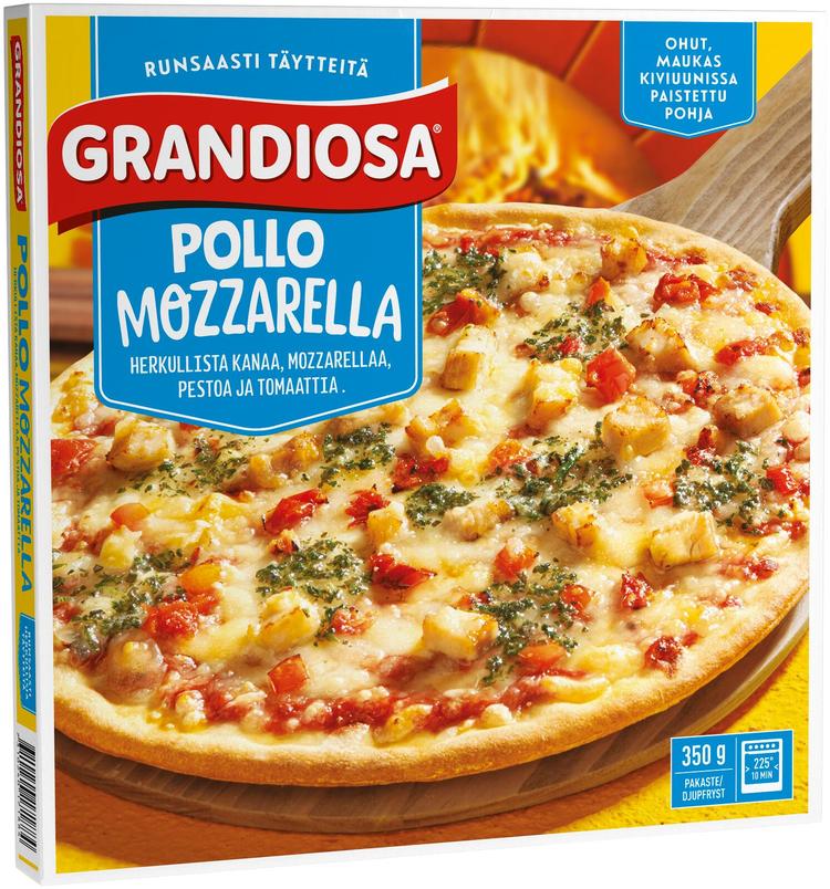 Grandiosa pollo mozzarella kiviuuni pakastepizza 350g