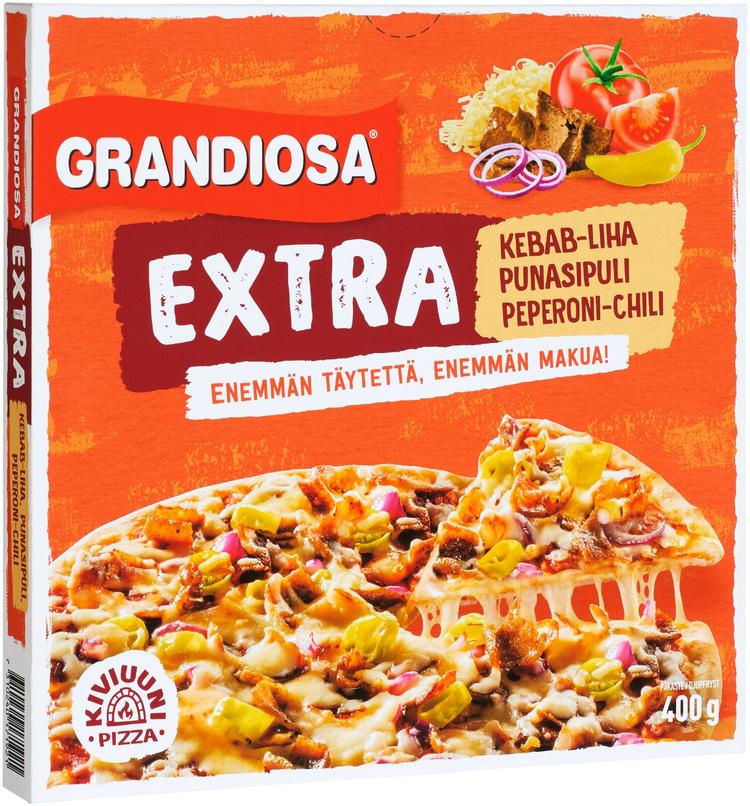 Grandiosa Extra kebab kiviuuni pakastepizza 400g