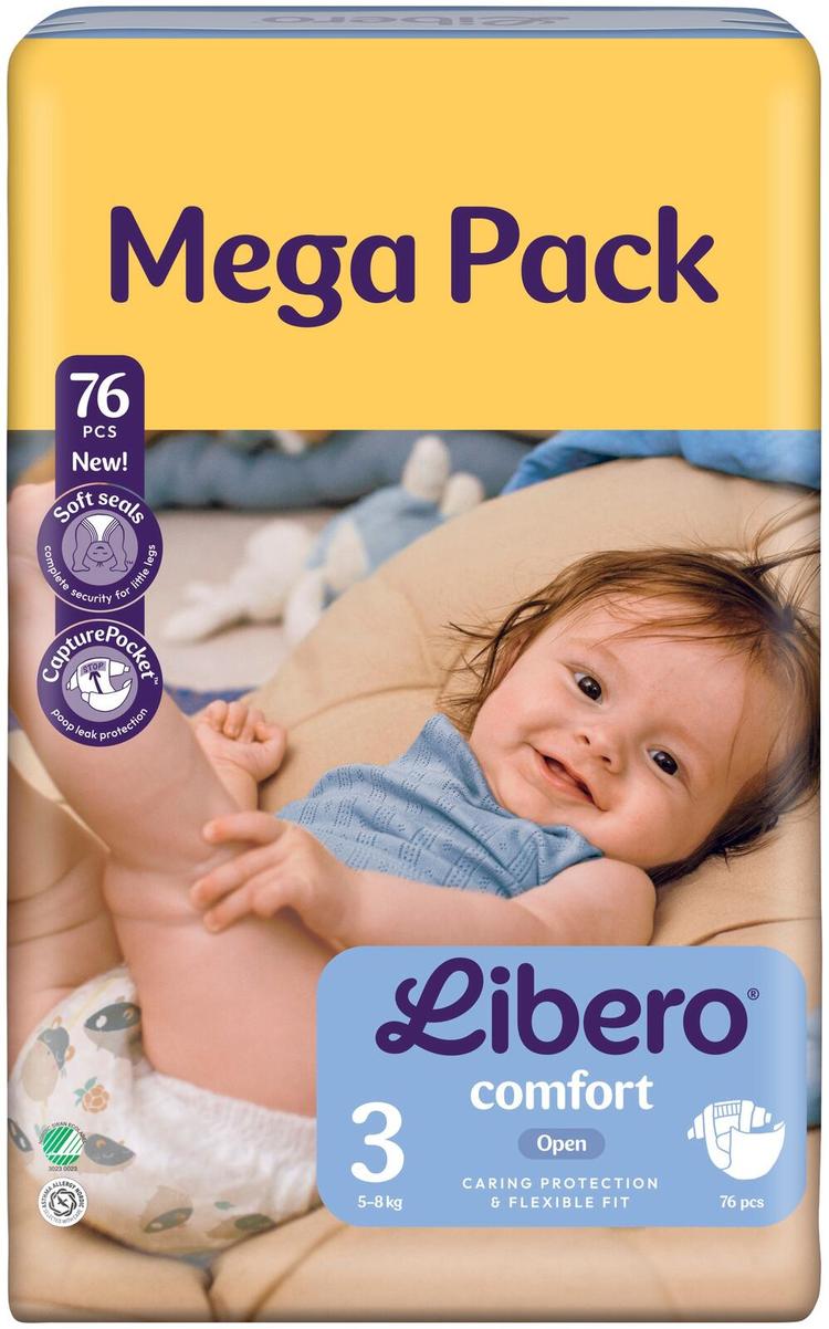 LIBERO Comfort teippivaippa koko 3, 76 kpl, 5-8kg