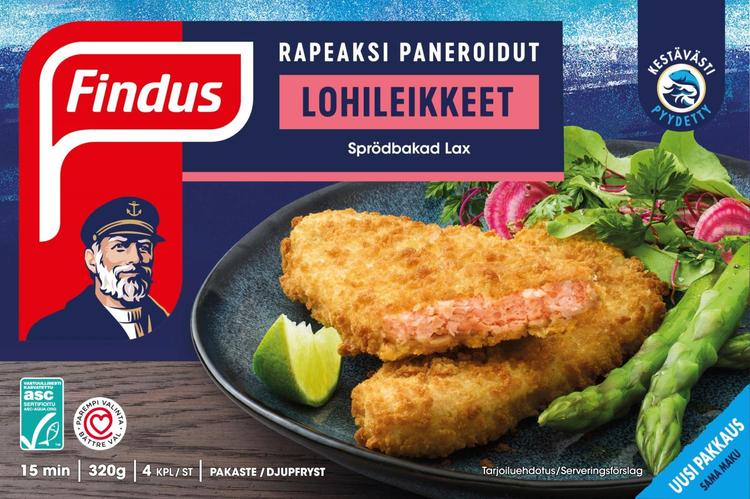 Findus Rapeaksi paneroidut lohileikkeet ASC 320g, pakaste