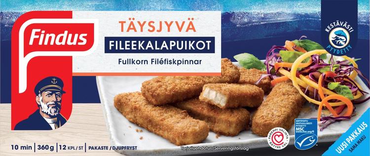 Findus Täysjyvä fileekalapuikot MSC 360g, pakaste