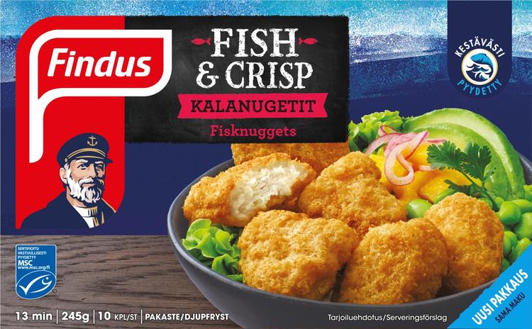 Findus Fish & Crisp kalanuggetit MSC 245g, pakaste