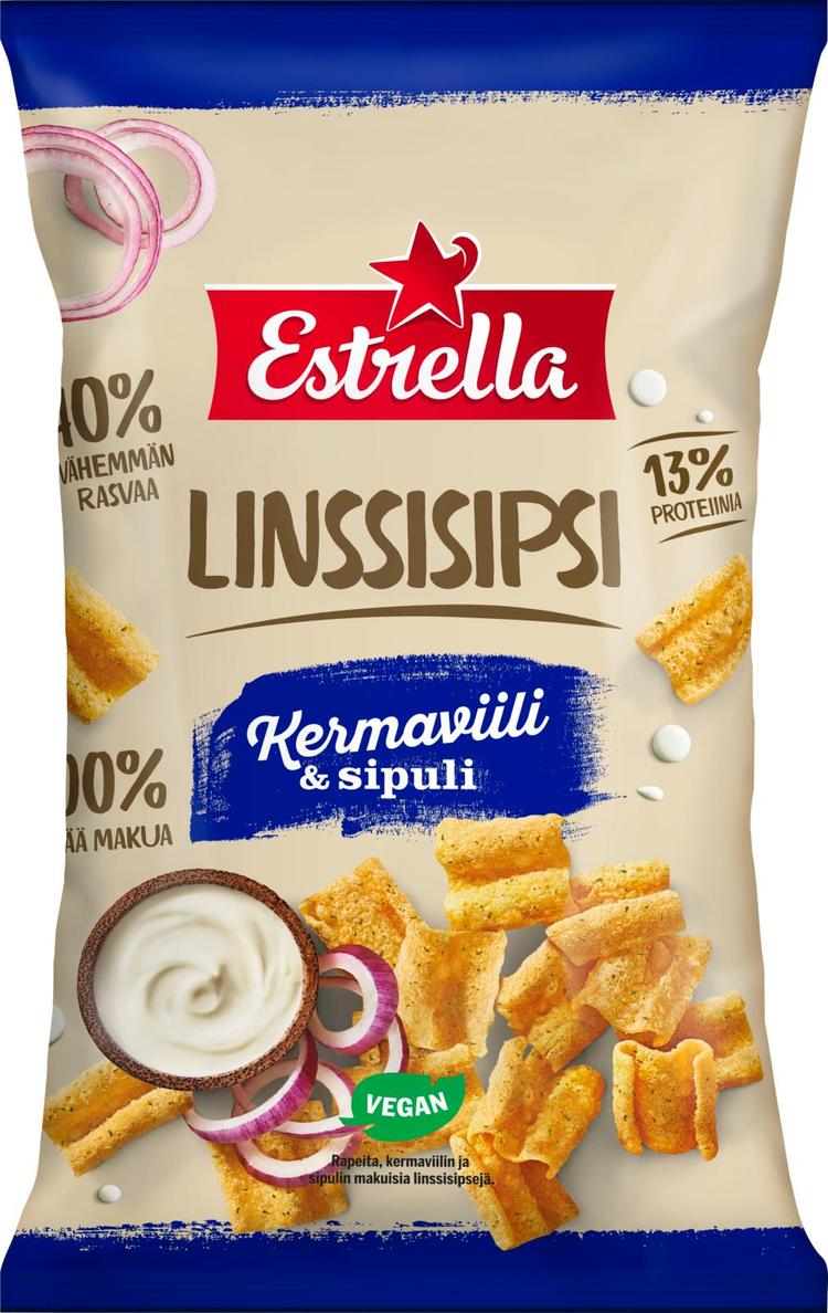 Estrella Linssisipsi Kermaviili & Sipuli 110g