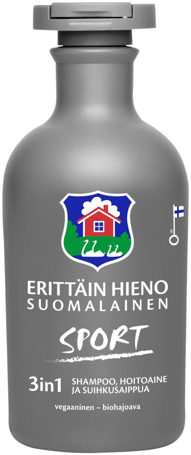 Erittäin Hieno Suomalainen Sport 3in1 shampoo, hoitoaine, suihkusaippua 300ml