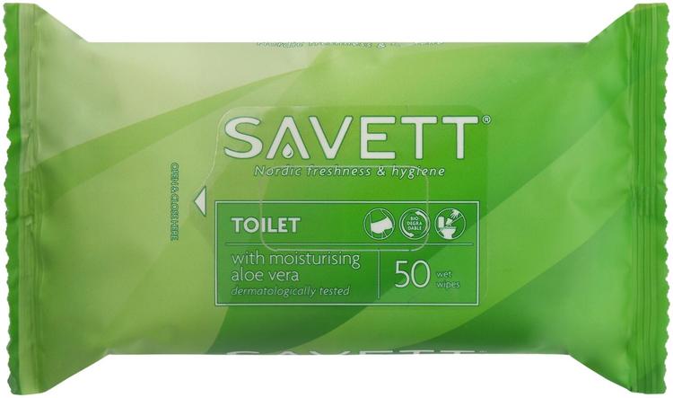 Savett Toilet uudelleensuljettava kosteuspyyhe 50kpl