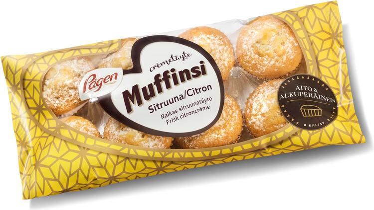 Pågen Crémetäytemuffinsi sitruuna täytemuffinsit 280g 8kpl