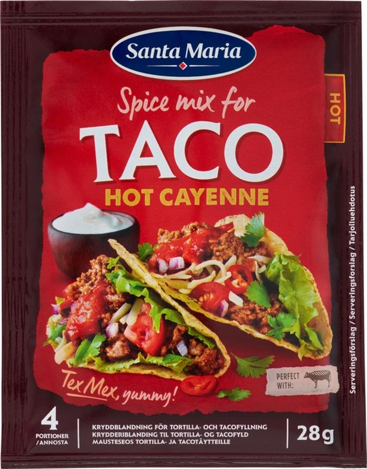 Santa Maria Taco Spice Mix Hot Cayenne tulinen mausteseos 28 g