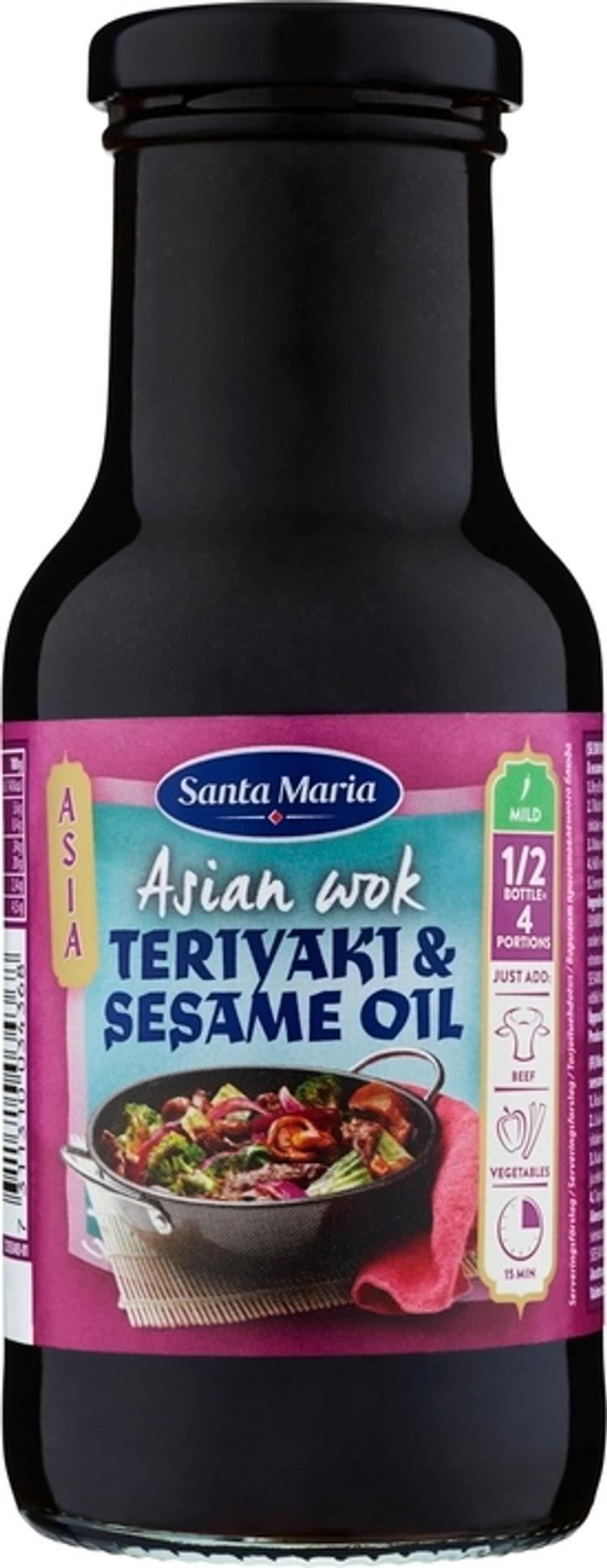 Santa Maria Asian Wok Teriyaki & Sesame Oil Teriyakikastike 250 ml