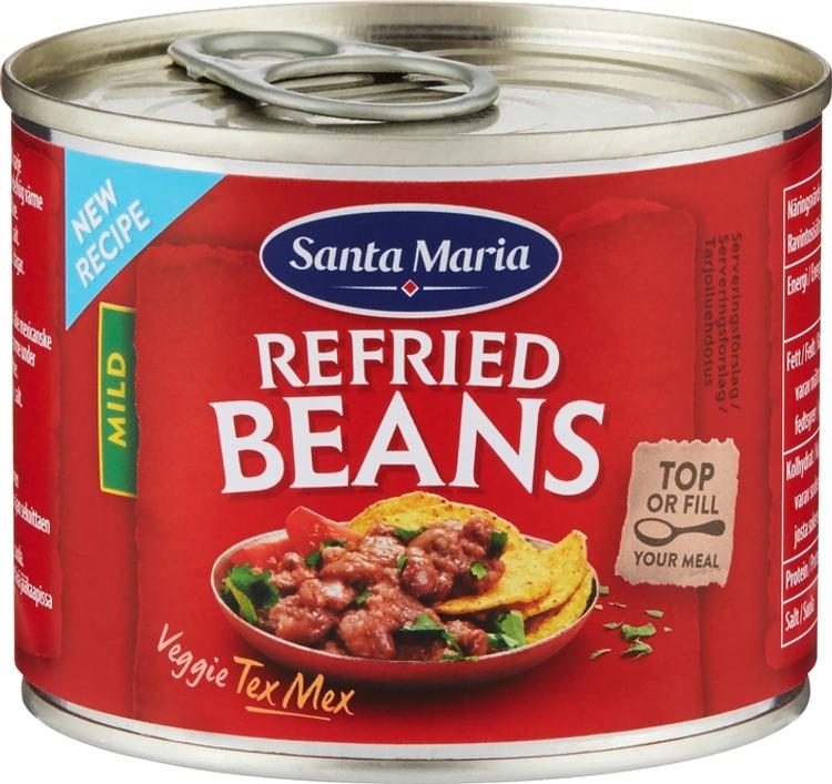 Santa Maria Refried Beans, keitettyjä pinto-papuja 215g