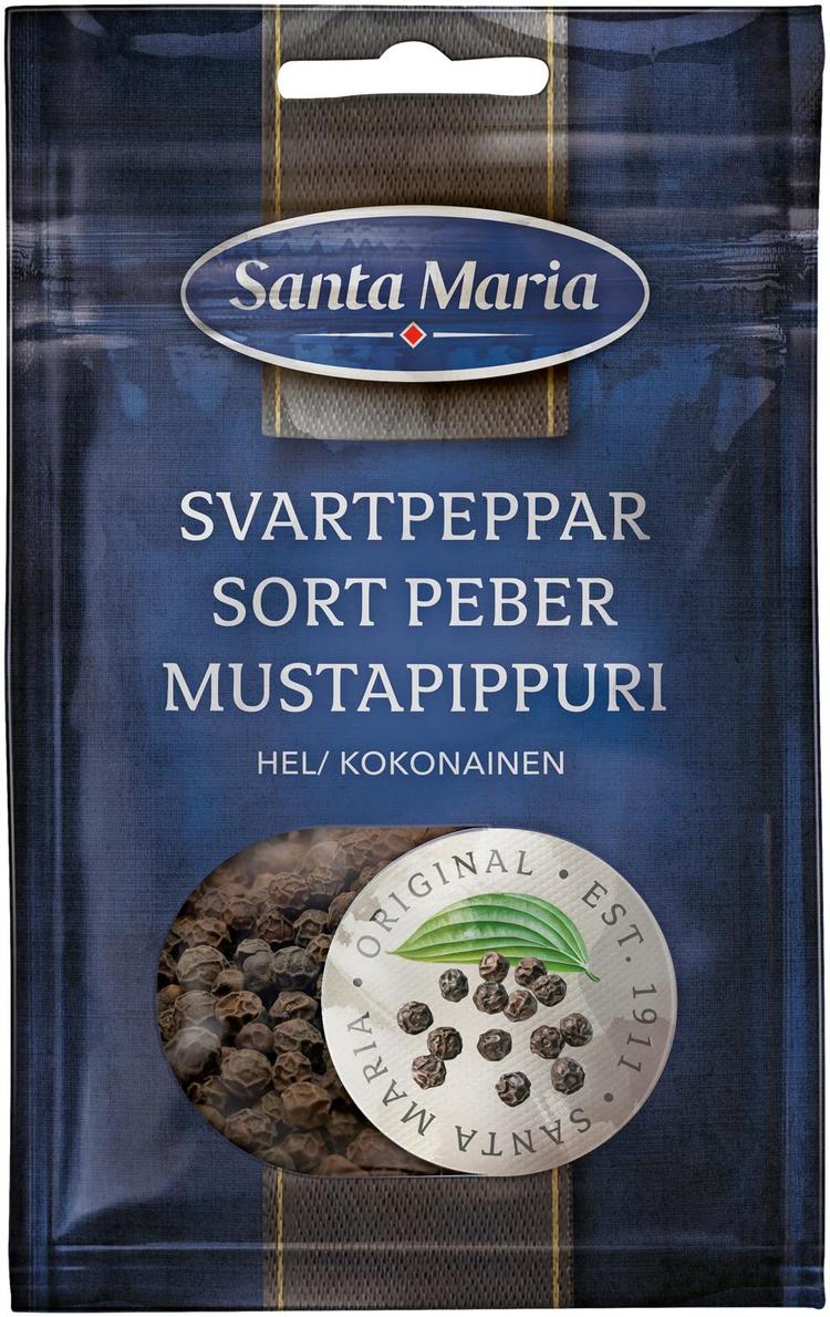 Santa Maria kokonainen Mustapippuri,  pussi 22g