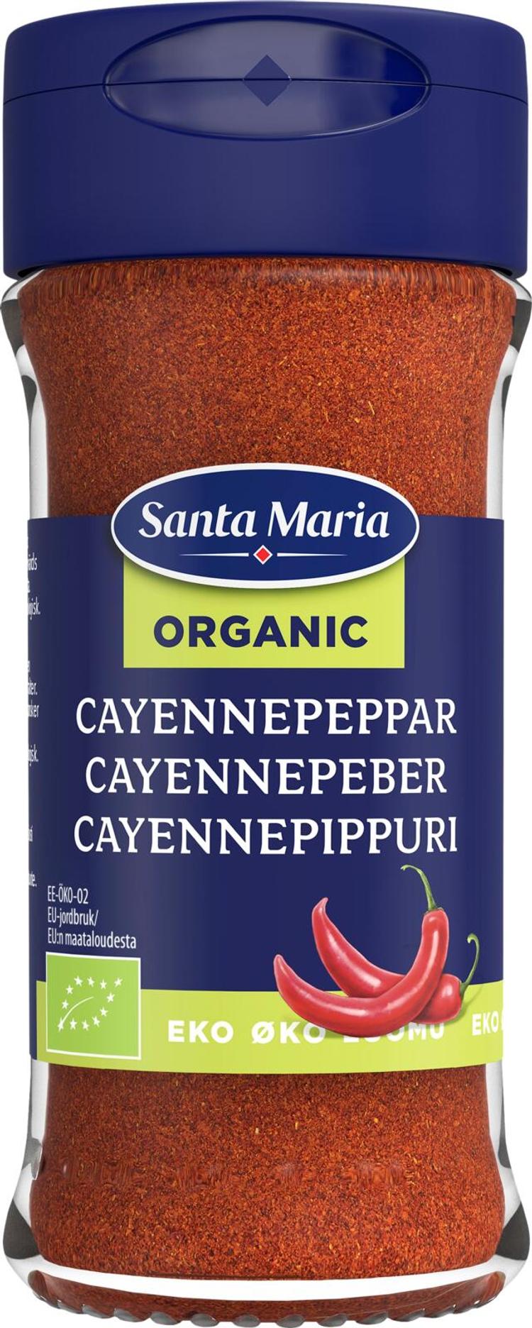 Santa Maria Cayennepippuri Luomu, purkki 38g