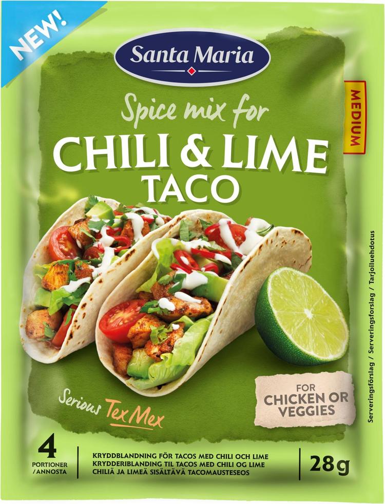 Santa Maria 28G Chili & Lime Taco Spice Mix Skaupat ruoan verkkokauppa