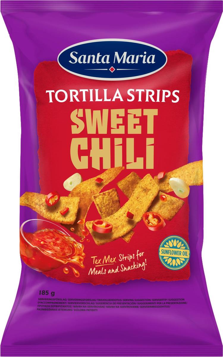 Santa Maria 185g Tortilla Strips Sweet Chili -maissitortillalastut