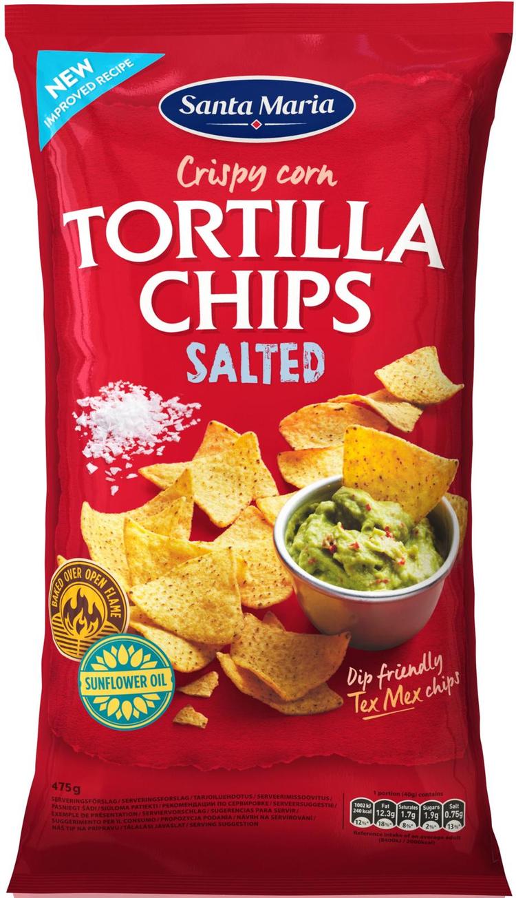 Santa Maria Tortilla Chips Salted suolatut maissilastut 475 g