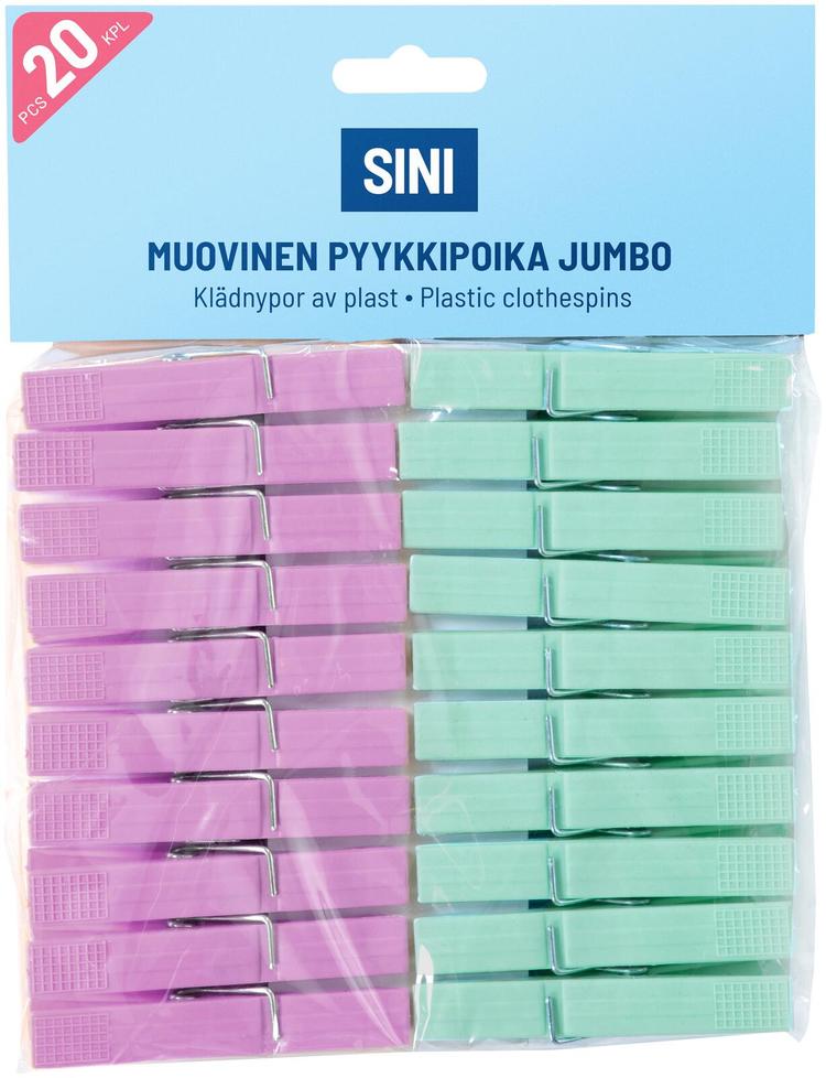 Sini muovinen pyykkipoika jumbo 20kpl