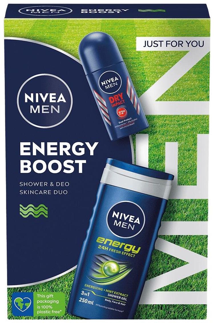 NIVEA MEN Energy Boost lahjapakkaus 2024 sis. 2 tuotetta