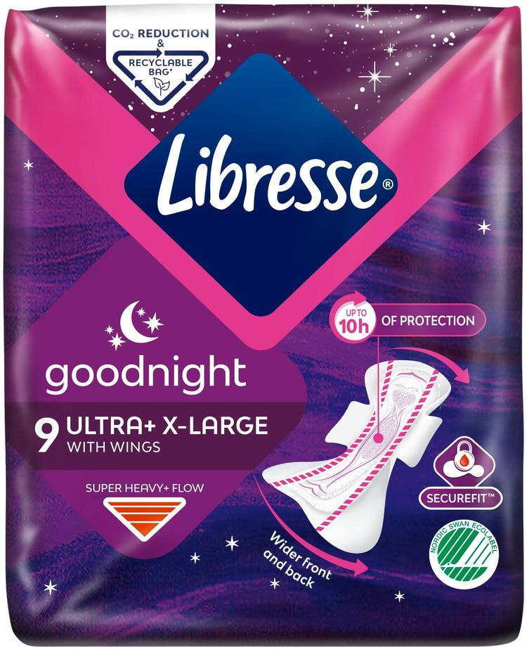 LIBRESSE yöside Ultra+ X-Large Night Wings 9 kpl