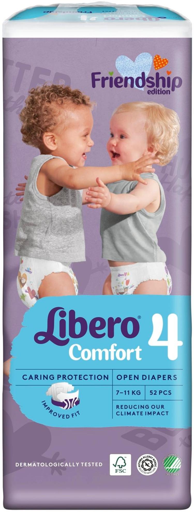 Libero Comfort teippivaippa koko 4, 52kpl, 7-11kg