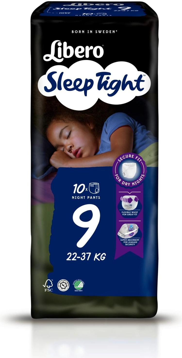 LIBERO 10 kpl SleepTight 9, 22-37kg