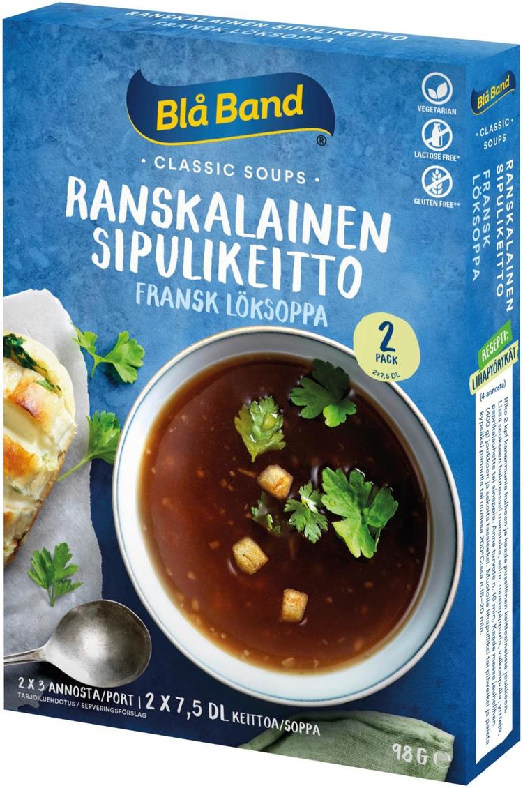 Blå Band gluteeniton laktoositon Ranskalainen Sipulikeitto 2 x 49g