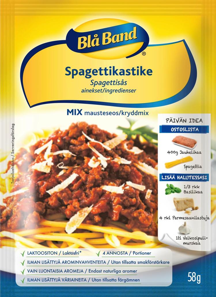 Blå Band Mix laktoositon Spagettikastikeainekset mausteseos 58g | S-kaupat  ruoan verkkokauppa