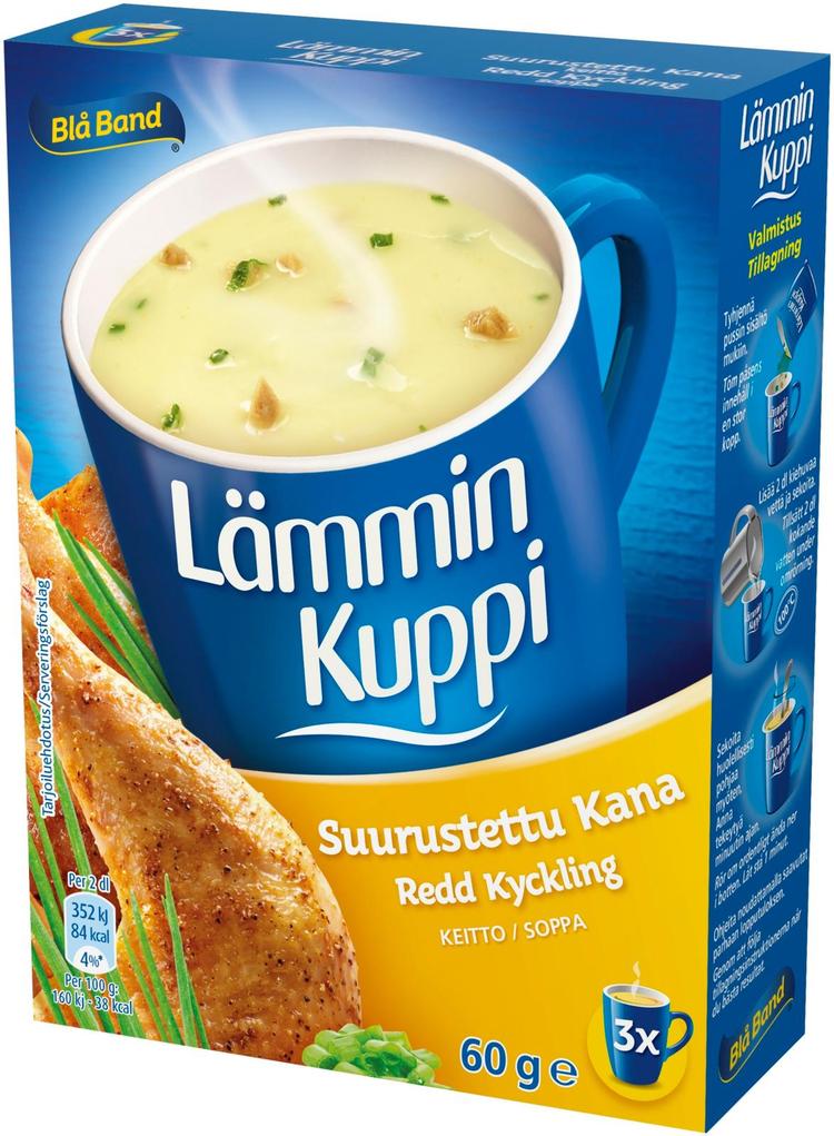 Blå Band Lämmin Kuppi  Suurustettu Kanakeitto 3x20g